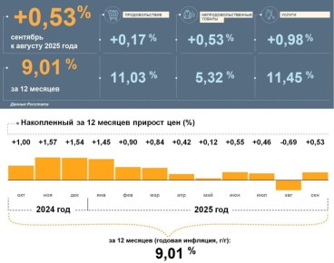 Инфляция в Удмуртии в сентябре 2025 года выросла на 0,53% к августу