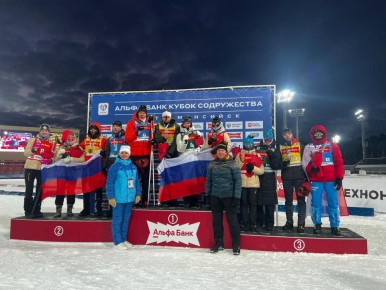 Удмуртский спортсмен Александр Корнев в составе первой команды сборной России занял первое место в эстафете по биатлону на Кубке Содружества