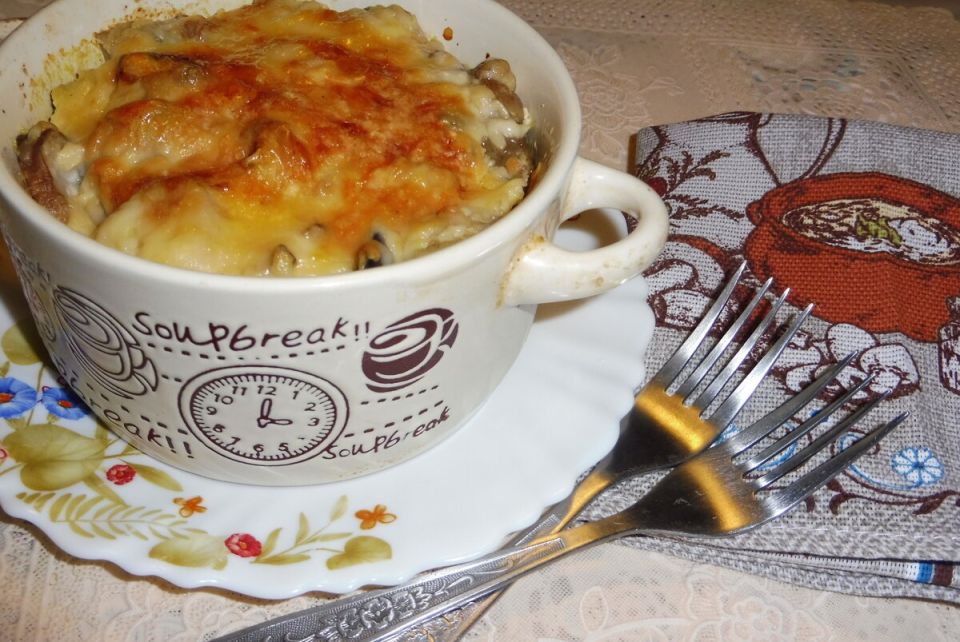 Как превратить leftovers шашлыка в уютный жюльен с белыми грибами