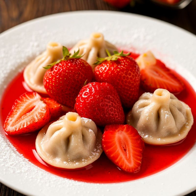 Как порадовать семью варениками с клубникой