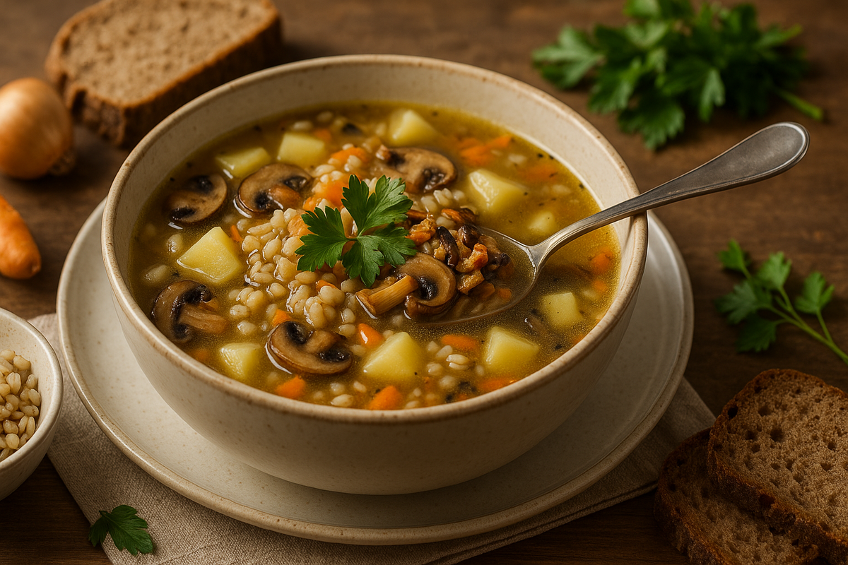 Грибной суп с перловкой: уютный вкус домашнего тепла