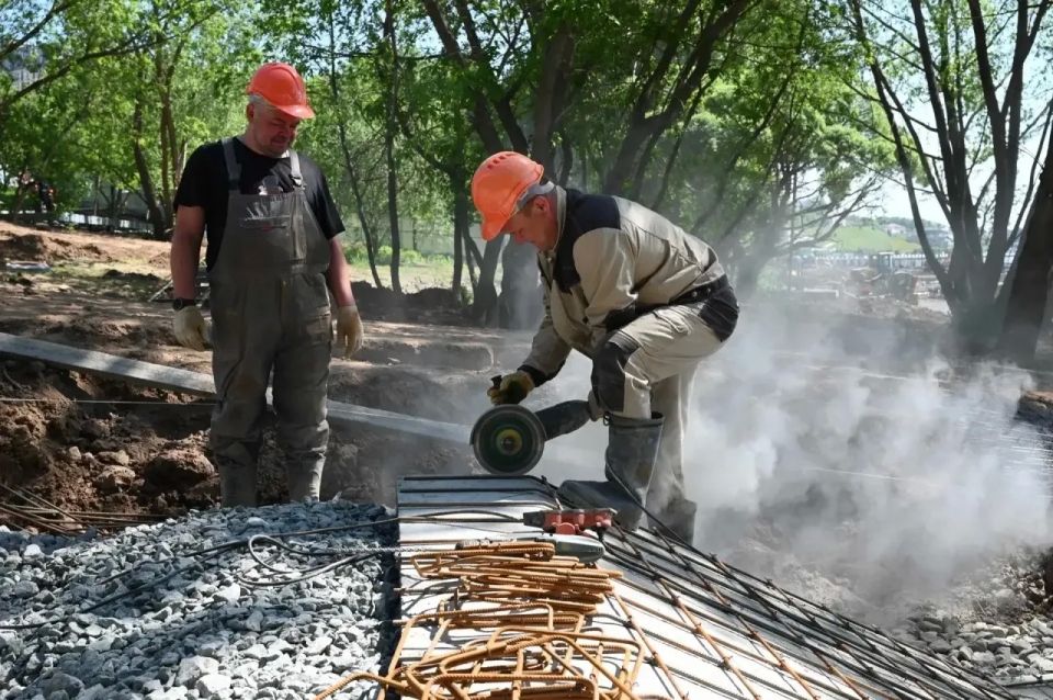 Готовность северного участка набережной Ижевского пруда, который находится на реконструкции, достигла 70%