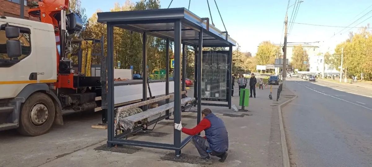 В Ижевске обновляют остановки В Ижевске обновляют остановки