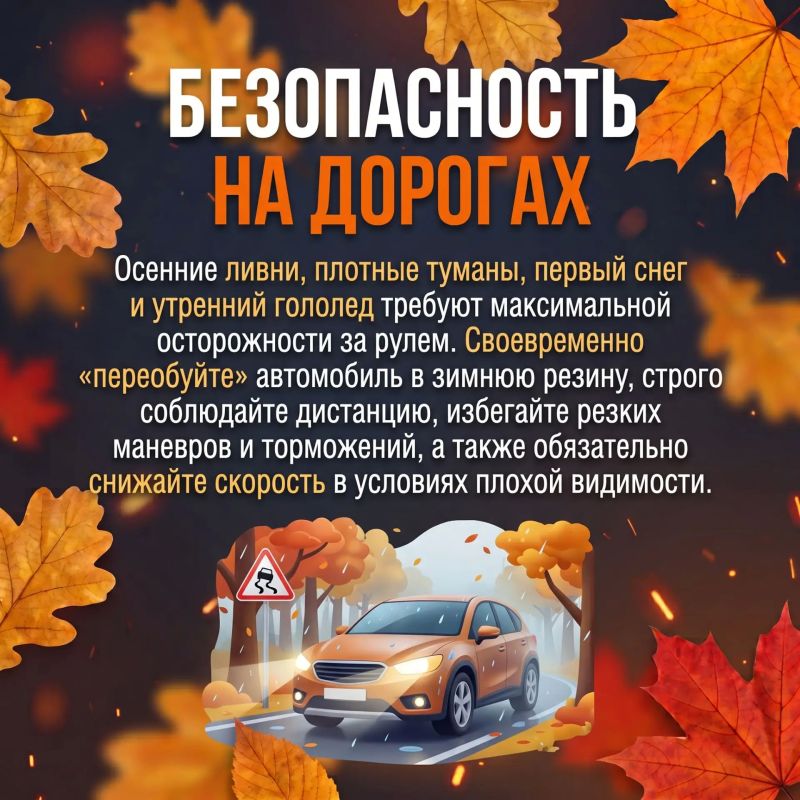 Осень — красивое время года, но вместе с похолоданием приходят и сезонные риски Осень — красивое время года, но вместе с похолоданием приходят и сезонные риски